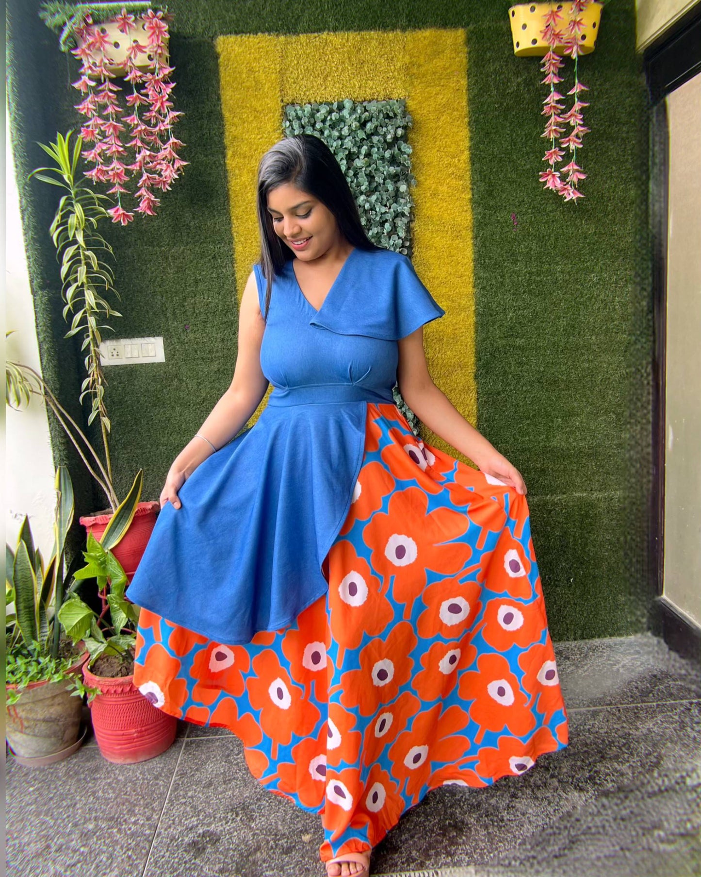 Floral Denim Dress