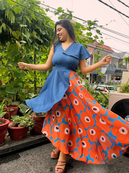 Floral Denim Dress